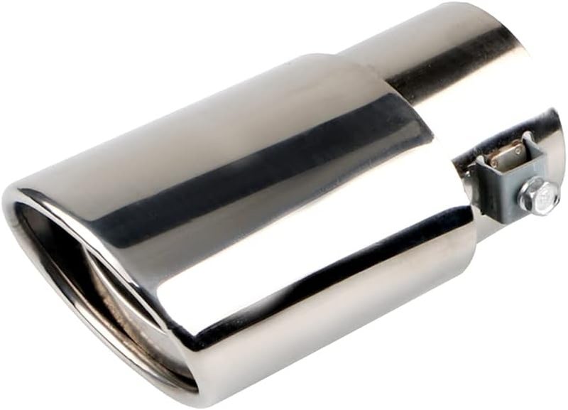 Sakali Polished Exhaust Tip Bolt-On Car Exhaust Tail Muffler Tip Pipes Universal Fit 1.5" to 2.25" (Silver, Straight) - Image 1