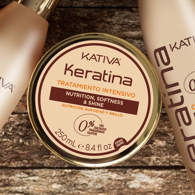KATIVA Keratin Intensive Treatment (8.45 Fl Oz) - Rebuild & Strengthen Damaged Hair with Hydrolyzed Keratin & Ceramides, Sulfate-Free for Soft, Shiny Nourishment - Image 4