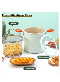MissTiara 3L Deep Fryer Pot Stainless Steel Frying Pot with Oil Filter Fil and Lid  Plus 250 PCS Oil-absorbing paper for Home Kitchen Mini Deep Frying Pan with Nonslip Handle for Most Stove Heat Insulation  - Image 2