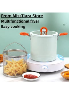 MissTiara 3L Deep Fryer Pot Stainless Steel Frying Pot with Oil Filter Fil and Lid  Plus 250 PCS Oil-absorbing paper for Home Kitchen Mini Deep Frying Pan with Nonslip Handle for Most Stove Heat Insulation  - Image 5