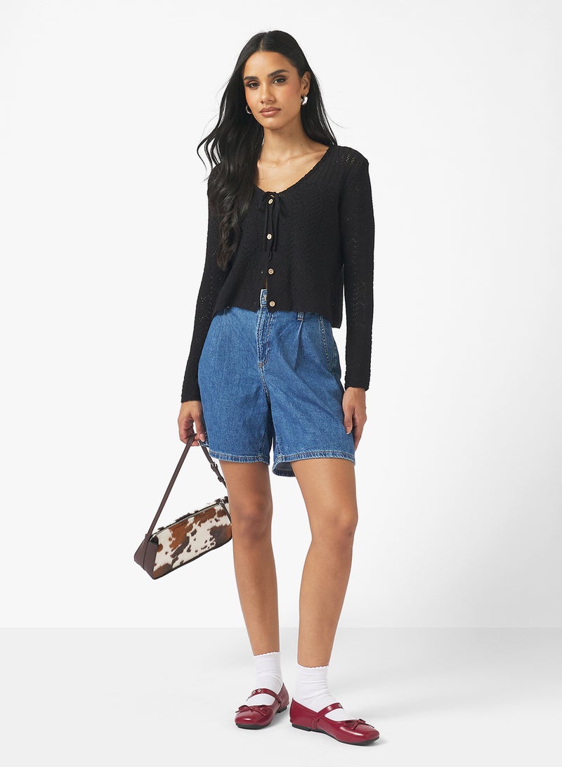 جينجر كارديجان محبوك بتفاصيل مفتوحة - Image 4