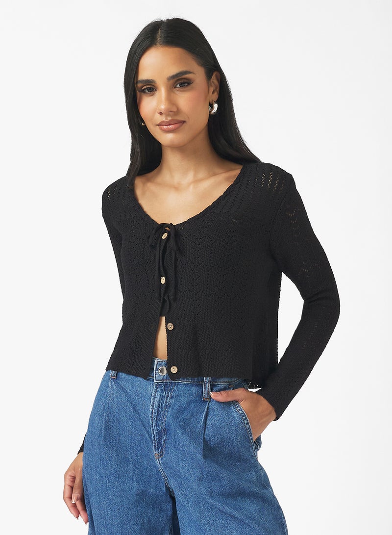 جينجر كارديجان محبوك بتفاصيل مفتوحة - Image 1