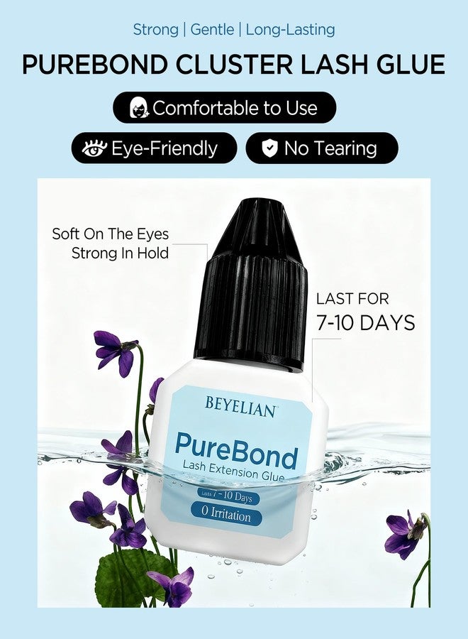 BEYELIAN Sensitive Lash Cluster Glue,Strong Hold Eyelash Extension Glue Long Lasting 7-11Days Waterproof & No Irritation Hypoallergenic Formaldehyde-Free for Open Eyes DIY or Professional (5ML) - Image 2