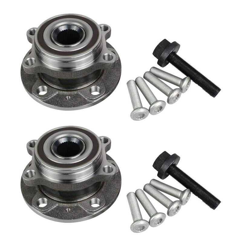Autoround 513253 Front Wheel Bearing Hub Assembly Compatible with Audi A3 Q3 TT Quattro Fit for VW JettaBeetlePassatGolfGTITiguanCCRabbitGolf REos R32 2PackPair