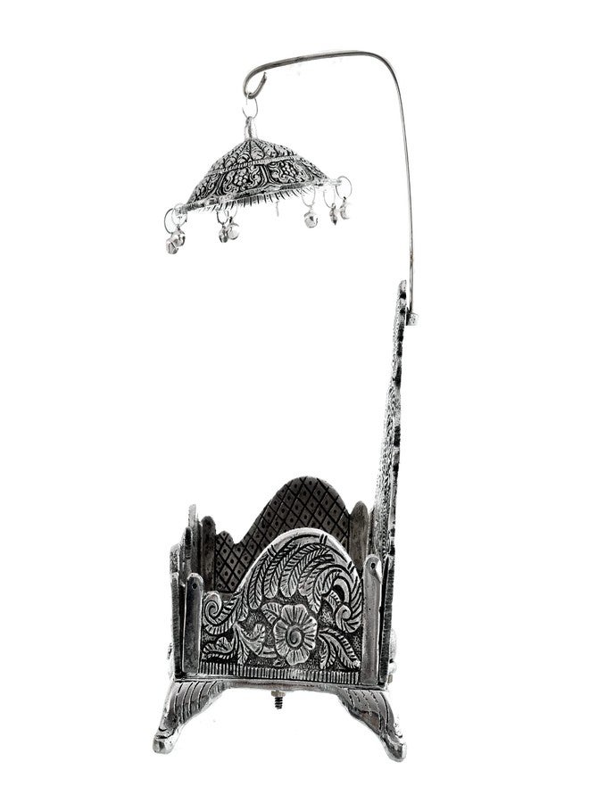 HOUZZPLUS Handicraft Aluminium Laddu Gopal Singhasan Idol For Home Temple, 10.2 Centimeters, 17.78 CM, Silver - Image 4