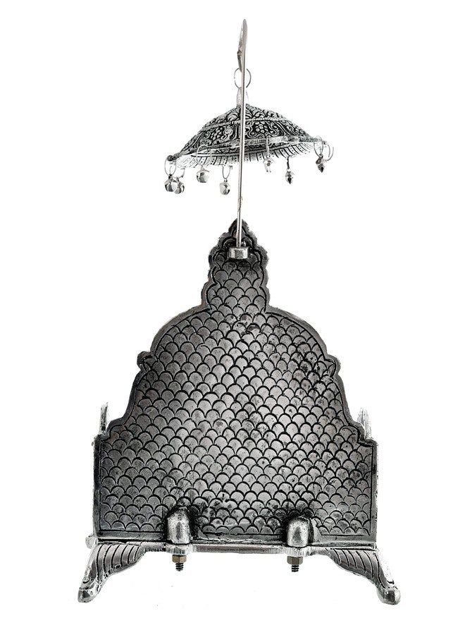 HOUZZPLUS Handicraft Aluminium Laddu Gopal Singhasan Idol For Home Temple, 10.2 Centimeters, 17.78 CM, Silver - Image 5