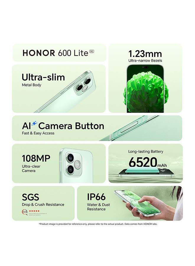 هونور 600 لايت ثنائي الشريحة 5G رمادي مخملي 8GB RAM 256GB - النسخة الدولية - Image 2