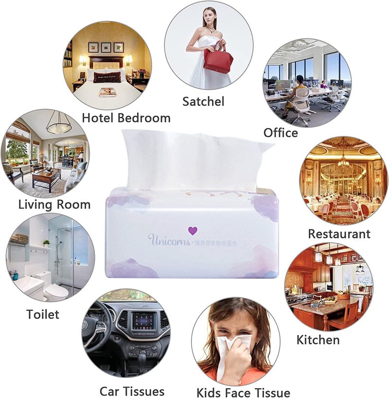 Aturmon Pack of 6, Soft Small Facial Tissue, Toilet Paper, Disposable Napkin, Bag Cover NOT Box, White Facial Paper, Material Wood Pulp Fiber NOT COTTON, 4-Ply - Image 3