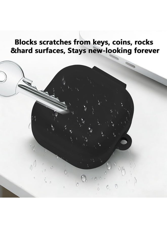 ACLIX Silicone Case For Samsung Buds 4 and Buds 4 Pro, Anti-Shock, Anti-Drop, Anti-Dust, Visible LED Light, Protective Cover with Strap | Black - Image 3