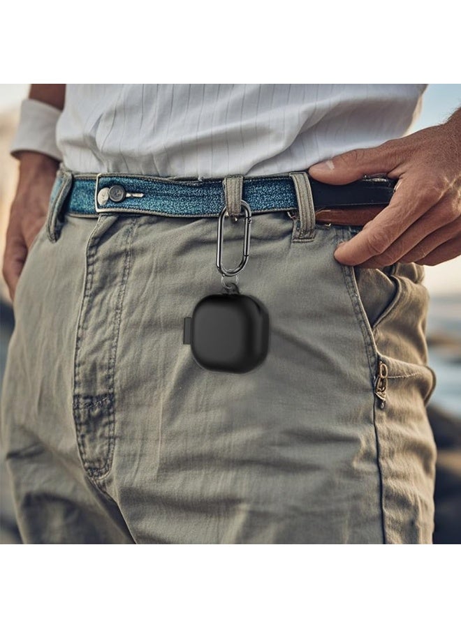 ACLIX Silicone Case For Samsung Buds 4 and Buds 4 Pro, Anti-Shock, Anti-Drop, Anti-Dust, Visible LED Light, Protective Cover with Strap | Black - Image 5