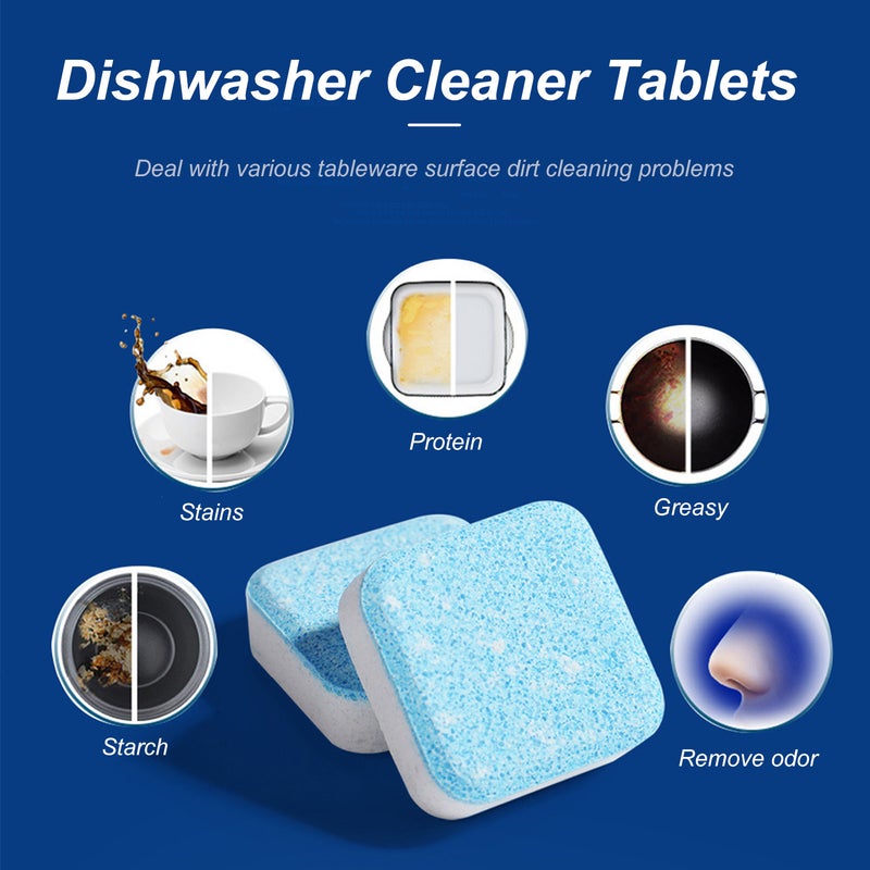 30PCS Dishwasher Cleaner Tablets Kitchen Cleaning Effervescent Tablets Dishwasher Cleaner Deep Cleaning Remove Odor Decontamination Tablets - Image 2