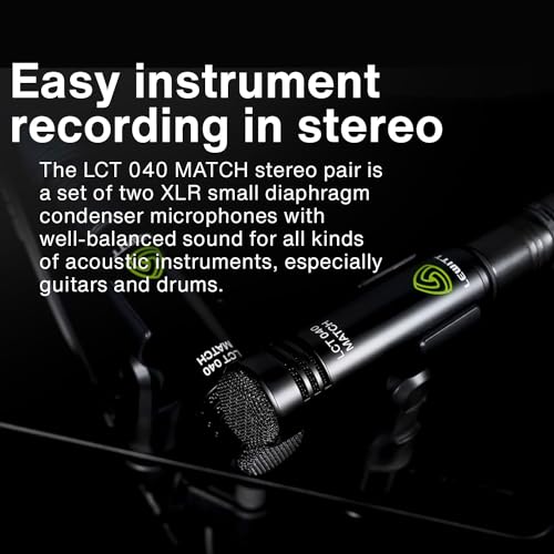 Lewitt 040 Match Pair Condenser Microphones, Matched Stereo Pair for Instrument Recordings - Image 2