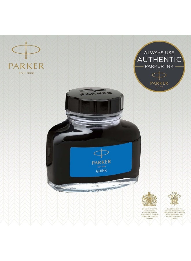 PARKER QUINK Ink Bottle, Washable Blue, 57 ml - Image 2