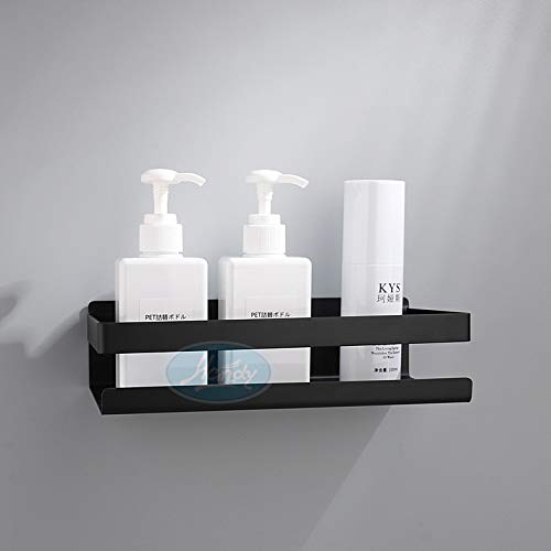 HANDY Luxurious Bathroom Accessories Shelf Black Multipurpose Shelf KitchenBathroom Shelf with Matt Black Finish Bath Shower Shelf Basket Square Modern Style Wall Mounted 12 x 5 inch - Image 5