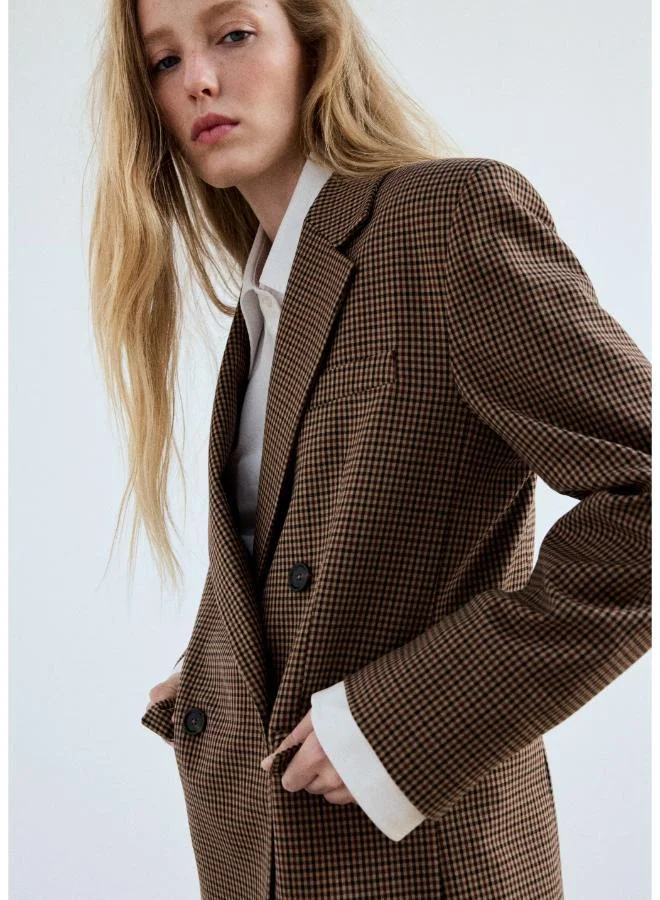 Mango  Check-Print Jacket for Women | Best Price UAE