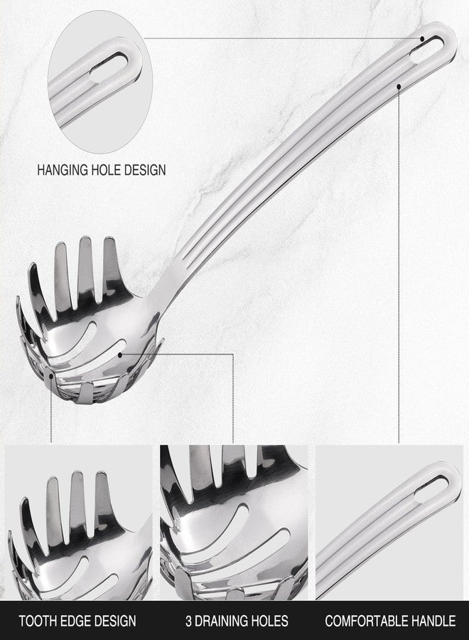 HIFIND New Upgraded 12 inch Stainless Steel Spaghetti Server Spoon with Teeth - Pasta Fork Pasta Server Noodle Spoon Heavy Duty Cooking Utensils Classic Dishwasher Safe 1Pc - Image 4