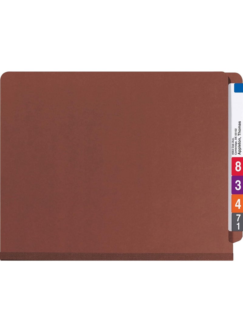 Smead Smead 100 Recycled End Tab Pressboard Classification File Folder with SafeSHIELD Fasteners 2 Dividers 2 Expansion Letter Size Red 10 per Box 26860  - Image 2
