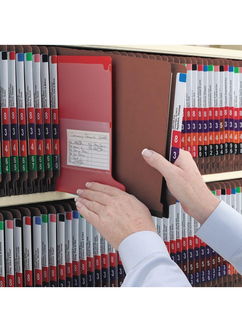 Smead Smead 100 Recycled End Tab Pressboard Classification File Folder with SafeSHIELD Fasteners 2 Dividers 2 Expansion Letter Size Red 10 per Box 26860  - Image 3