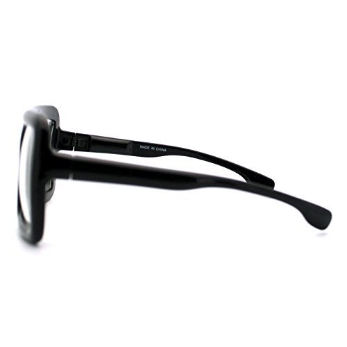 PASTL Thick Square Glasses Clear Lens Eyeglasses Frame Super Oversized Fashion Black - Image 5