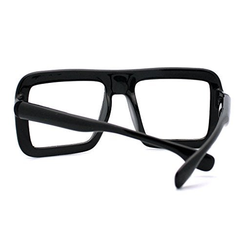 PASTL Thick Square Glasses Clear Lens Eyeglasses Frame Super Oversized Fashion Black - Image 4