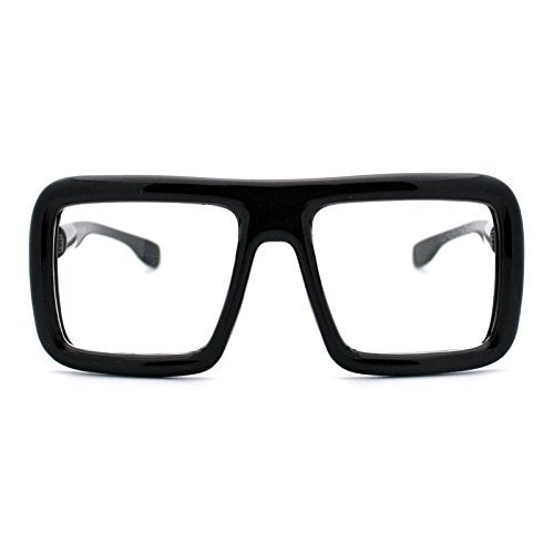 PASTL Thick Square Glasses Clear Lens Eyeglasses Frame Super Oversized Fashion Black - Image 2