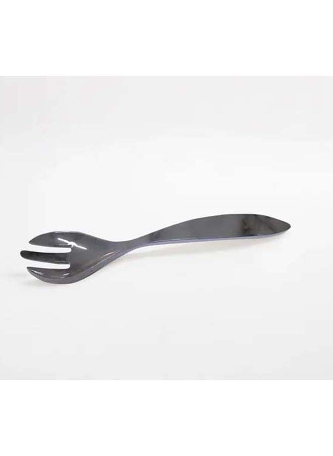Bright Designs - Melamine Serving Bowl with Serving Spoon and Fork 
Set of 1 (D 26cm H 10cm) white Marble - Image 1
