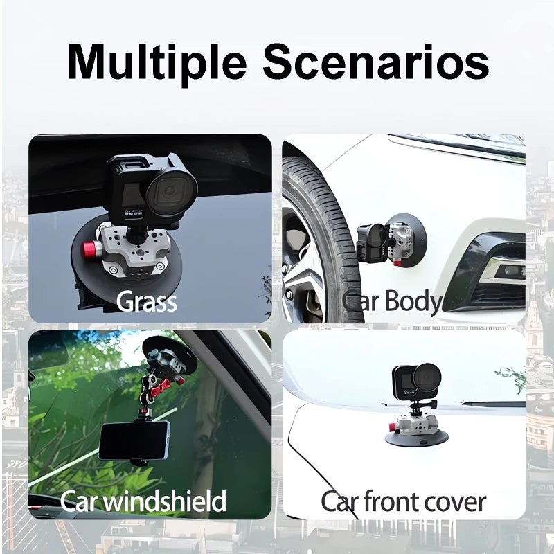 MIMIRACLE Camera Suction Cup Mount, 4.5" Pump-actived Vacuum Suction Mount Compatible with Action Cameras, DSLR Cameras, Securely Attach Your Camera -Black - Image 4