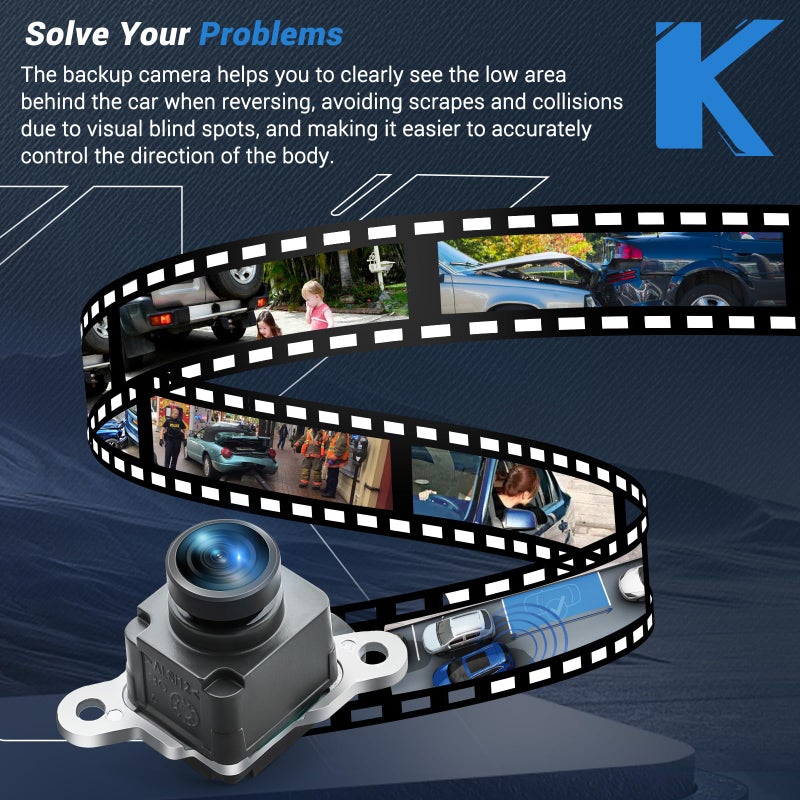 KUTTOLE Backup Camera 170Â° HD Night Vision Compatible with 2013-2015 Dodge Ram 1500/2500/3500/4500/5500, 2013-2015 Dodge Viper, 2015 Chrysler 200 Replace 56038978AL 56038978AK 590-079 - Image 2