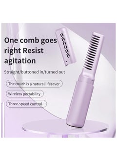 General Rechargeable Mini Hair Straightener, Cordless Styling Comb Iron LCD Display, USB Portable Travel Brush for Women, Anti-static Negative Ion, Even Heating  - Image 3