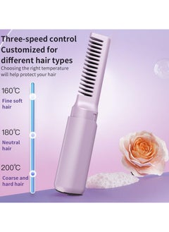 General Rechargeable Mini Hair Straightener, Cordless Styling Comb Iron LCD Display, USB Portable Travel Brush for Women, Anti-static Negative Ion, Even Heating  - Image 5