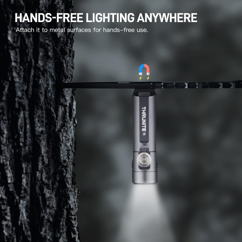 ThruNite Ti Keychain Flashlight, Compact USB-C Rechargeable Battery Mini Flash Light, Bright 650 Lumens LED Keyring Portable Light, Small EDC Pocket Torch Light for Camping, Everyday Carry - Image 4