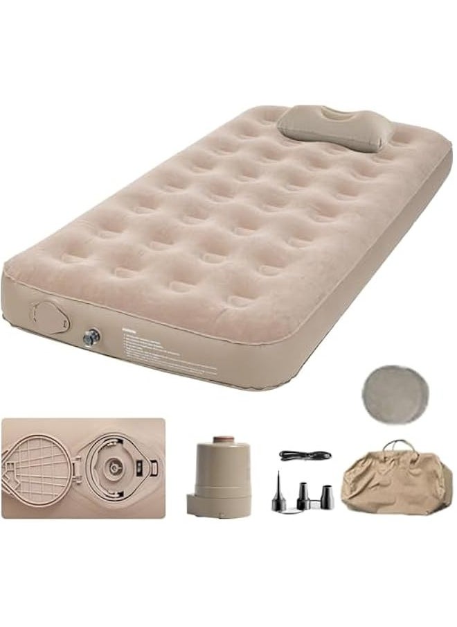 TRASSLE Single Automatic Inflatable Bed With Built In Pump, 2 Mins Quick Self Inflating Air Mattress, For Outdoor Sleeping Cushions,Camping Air Mattresses with 1 Air Pillows,Air Mattresses With Pump  - Image 1