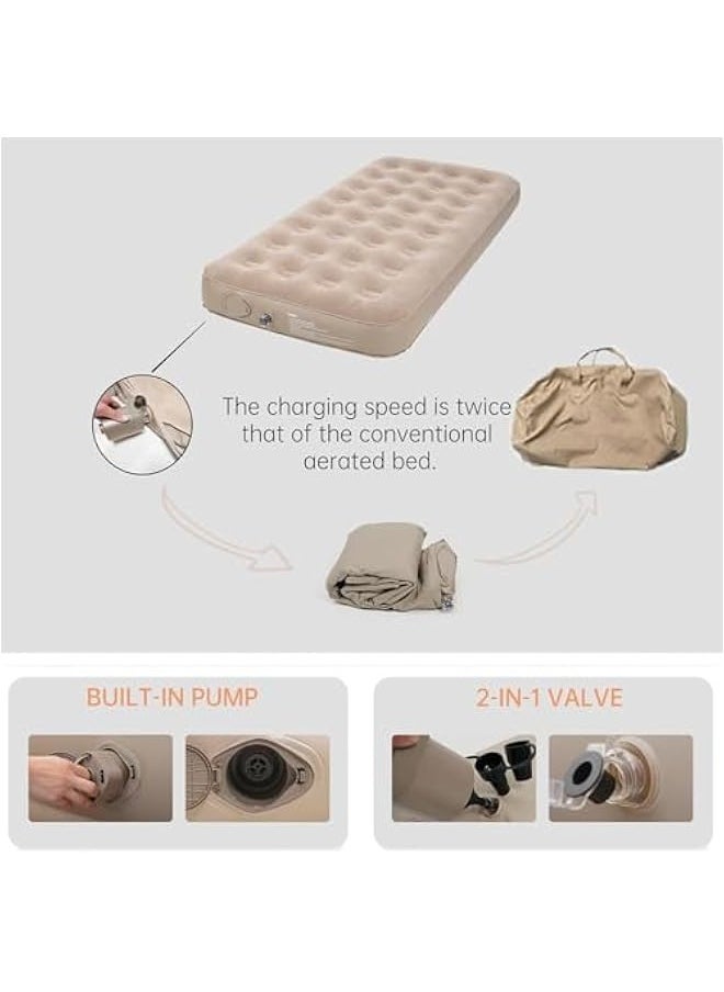 TRASSLE Single Automatic Inflatable Bed With Built In Pump, 2 Mins Quick Self Inflating Air Mattress, For Outdoor Sleeping Cushions,Camping Air Mattresses with 1 Air Pillows,Air Mattresses With Pump  - Image 3