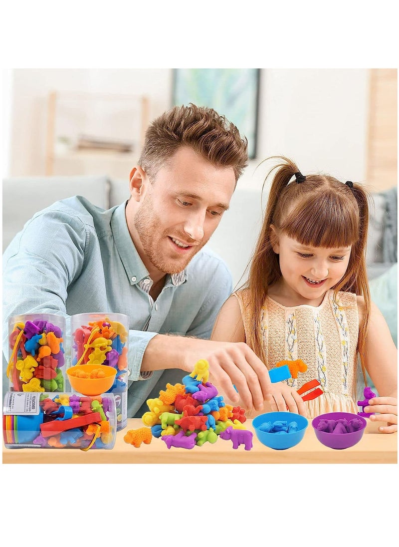 YelaJoy Counting Matching Game, Sorting Toys with Sorting Cups, Color Classification and Sensory Training Preschool Educational Learning Toys Set Gift for Toddlers Kids Boys Girls Ages 3+ (Animal)  - Image 2