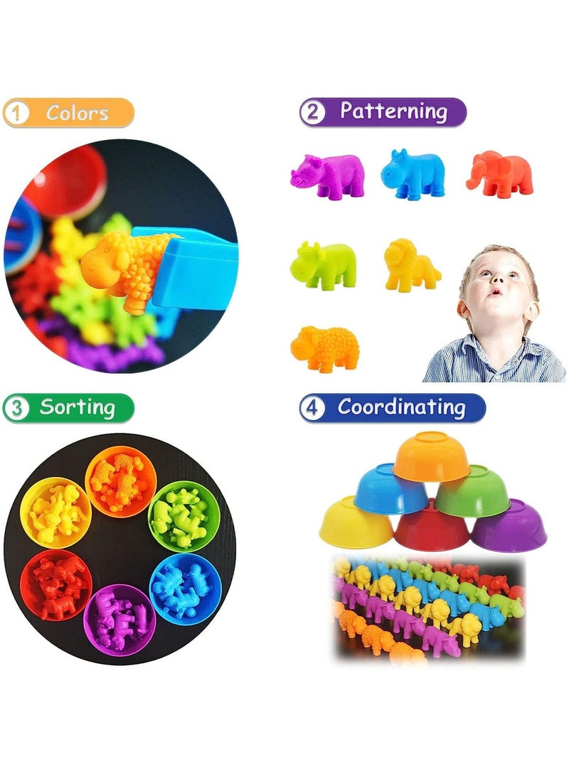 YelaJoy Counting Matching Game, Sorting Toys with Sorting Cups, Color Classification and Sensory Training Preschool Educational Learning Toys Set Gift for Toddlers Kids Boys Girls Ages 3+ (Animal)  - Image 5