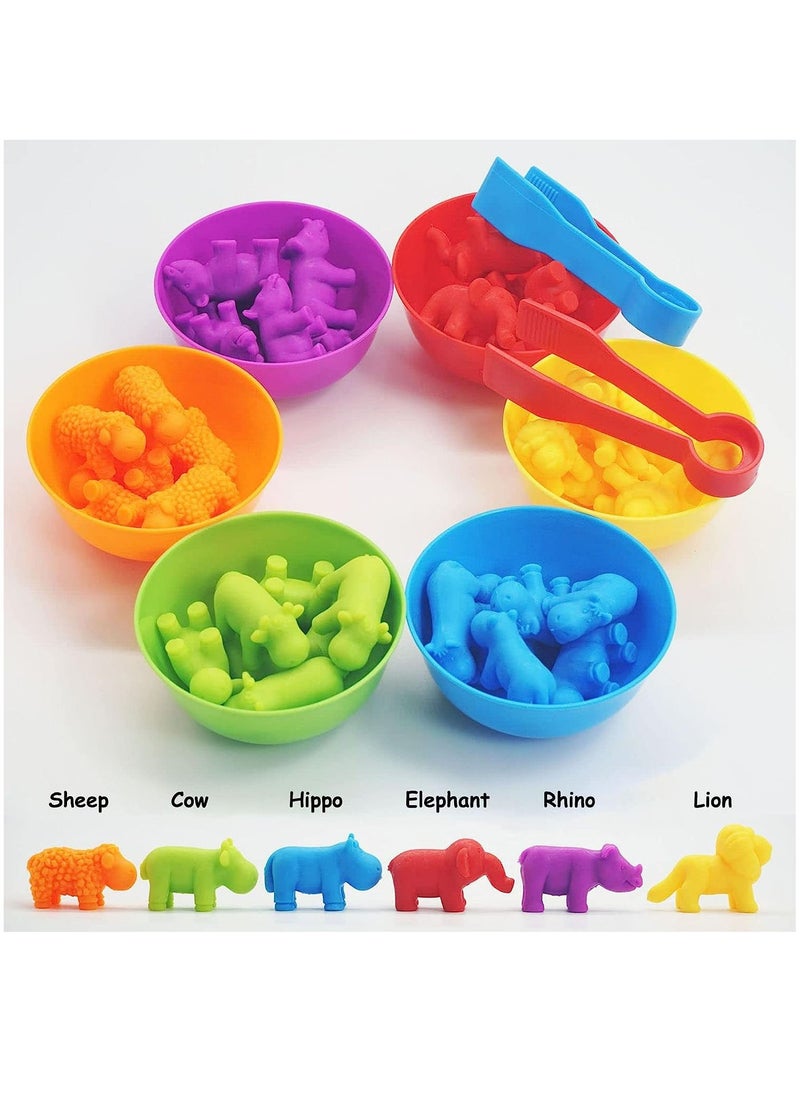 YelaJoy Counting Matching Game, Sorting Toys with Sorting Cups, Color Classification and Sensory Training Preschool Educational Learning Toys Set Gift for Toddlers Kids Boys Girls Ages 3+ (Animal)  - Image 3