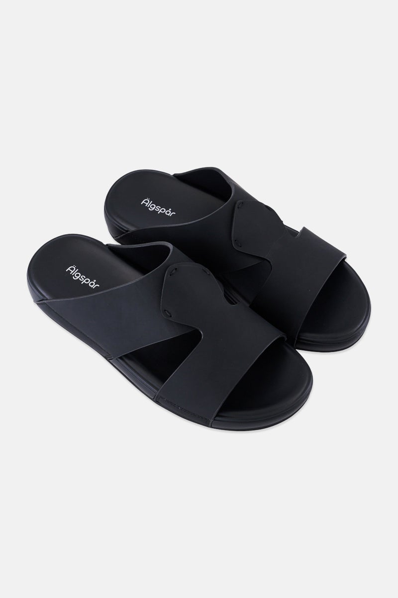 Algspar Men Slip On Arabic Sandals, Black - Image 3
