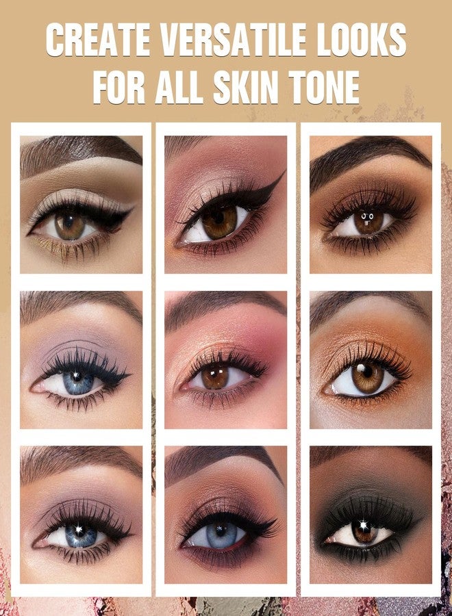 UCANBE 2 PCS Eyeshadow Makeup Palette Kit, 12 Color Nude Eye Shadow Set, Neutral Matte Shimmer Make Up Pallet With Double-Ended Brush, Highly Pigmented Long Lasting Waterproof - Image 2