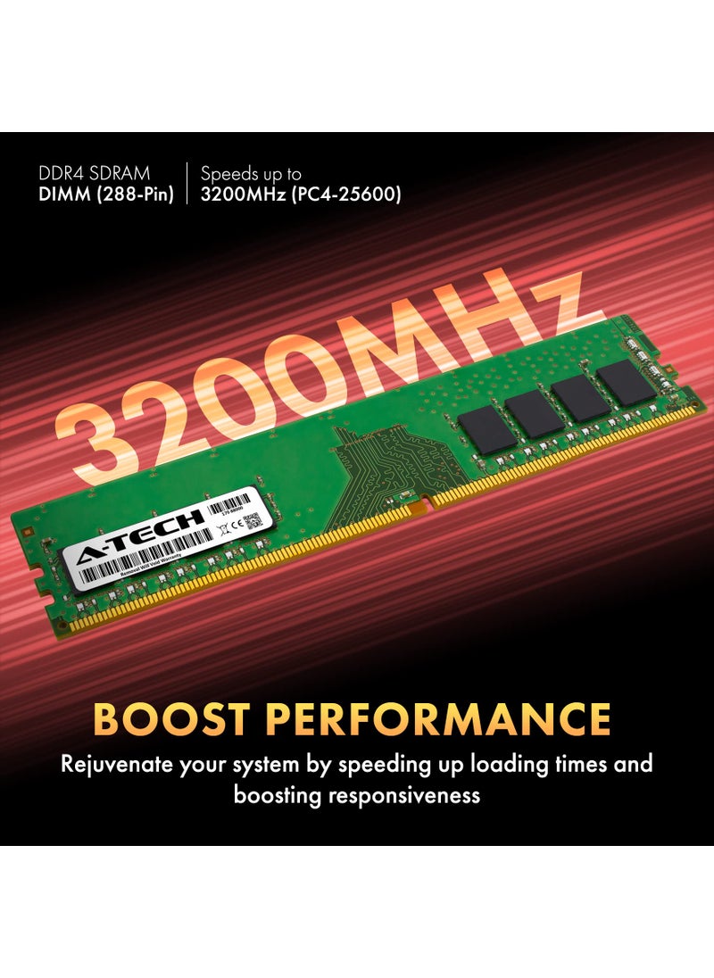 A-TECH A-Tech 64GB (2x32GB) DDR4 3200 MHz UDIMM PC4-25600 (PC4-3200AA) CL22 DIMM 2Rx8 Non-ECC Desktop RAM Memory Modules  - Image 3