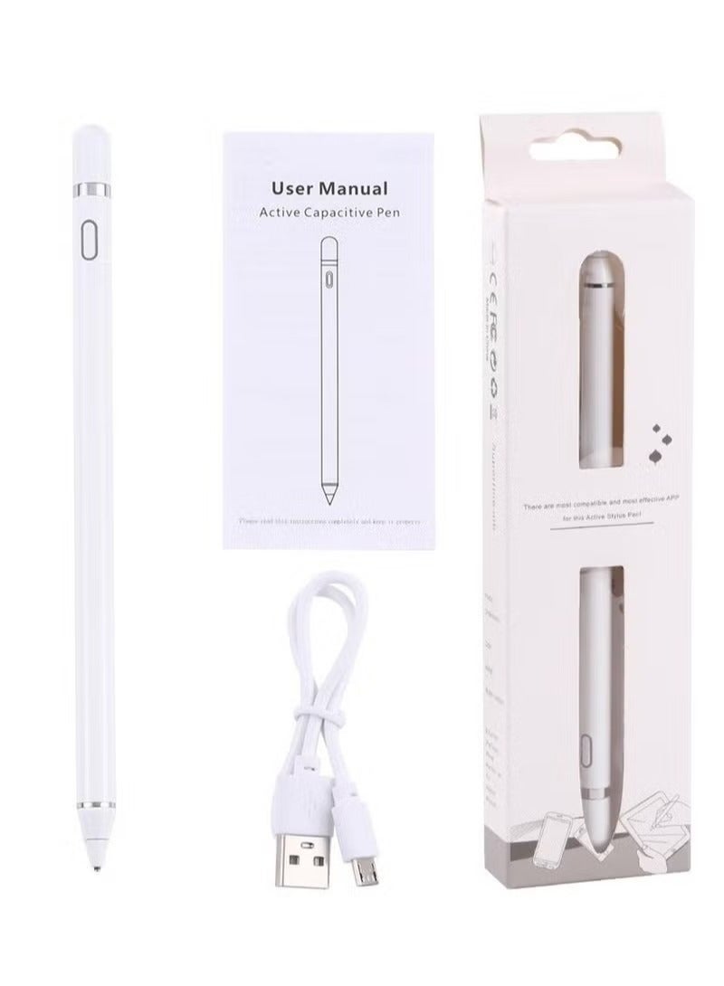 ELTRAZONE Active Stylus Digital Pen For All iPhones iPad Android Tablets And Phones White - Image 1