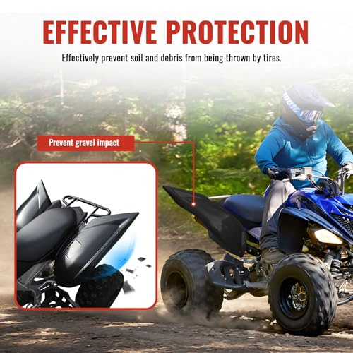 LUXEMOTO Rear Fender Flares for Raptor 700, Black Rear Fender Flare Mud Guards Mud Flaps Fender Flaps Protector Kit for Yamaha Raptor YFM 700 700R 2013-2025 Accessories - Image 2