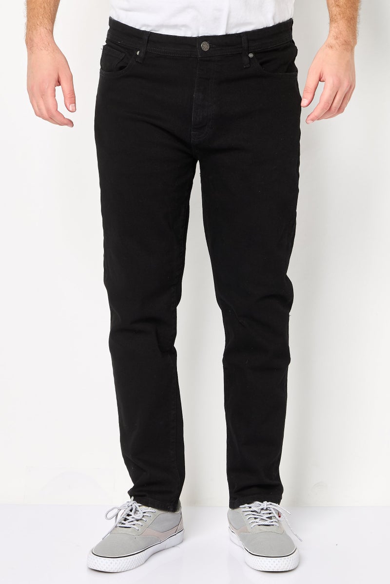 DKNY Men Skinny Fit Solid Stretchable Jeans, Black - Image 1