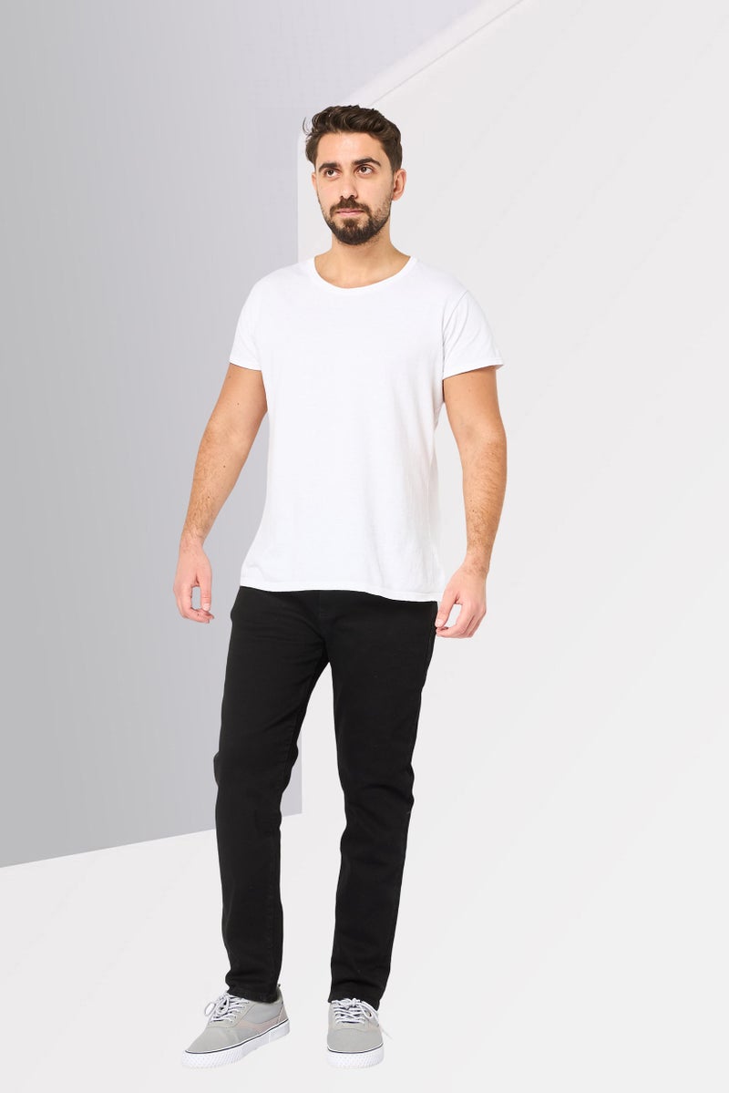 DKNY Men Skinny Fit Solid Stretchable Jeans, Black - Image 2