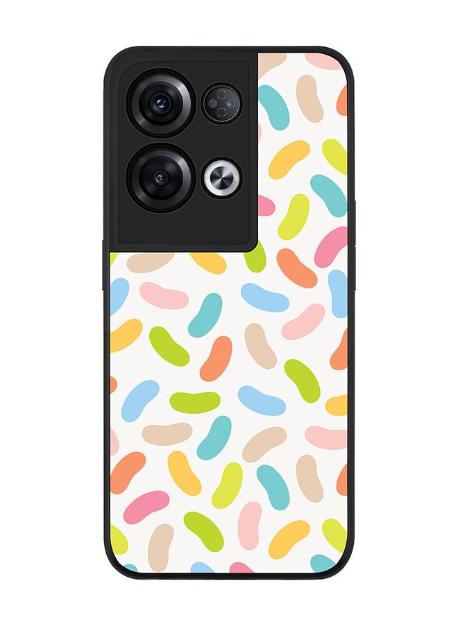Stylizedd Rugged Black edge case for Oppo Reno8 Pro Slim fit Soft Case Flexible Rubber Edges Anti Drop TPU Gel Thin Cover - Jelly Beans - Image 1