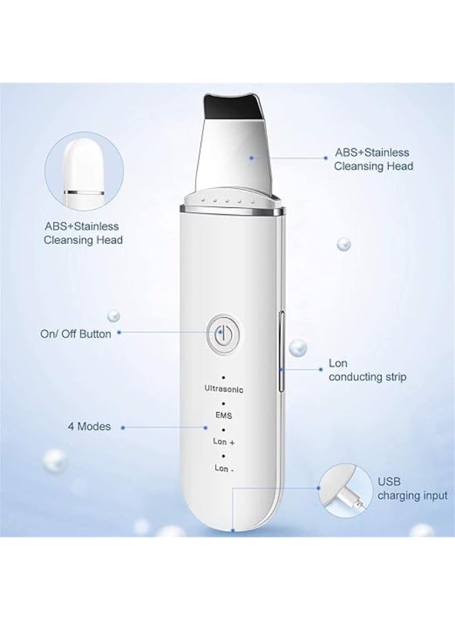 Ultrasound Skin Scrubber – Portable Device for Blackhead Removal and Wrinkle Reduction – Waterproof USB Rechargeable Facial Massager for Men and Women - Image 5