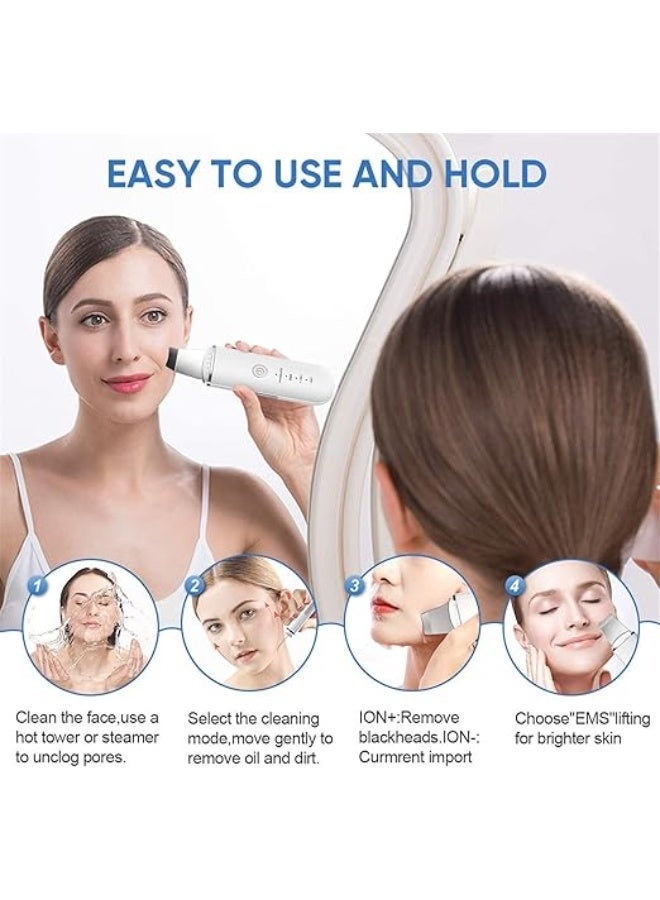 Ultrasound Skin Scrubber – Portable Device for Blackhead Removal and Wrinkle Reduction – Waterproof USB Rechargeable Facial Massager for Men and Women - Image 2