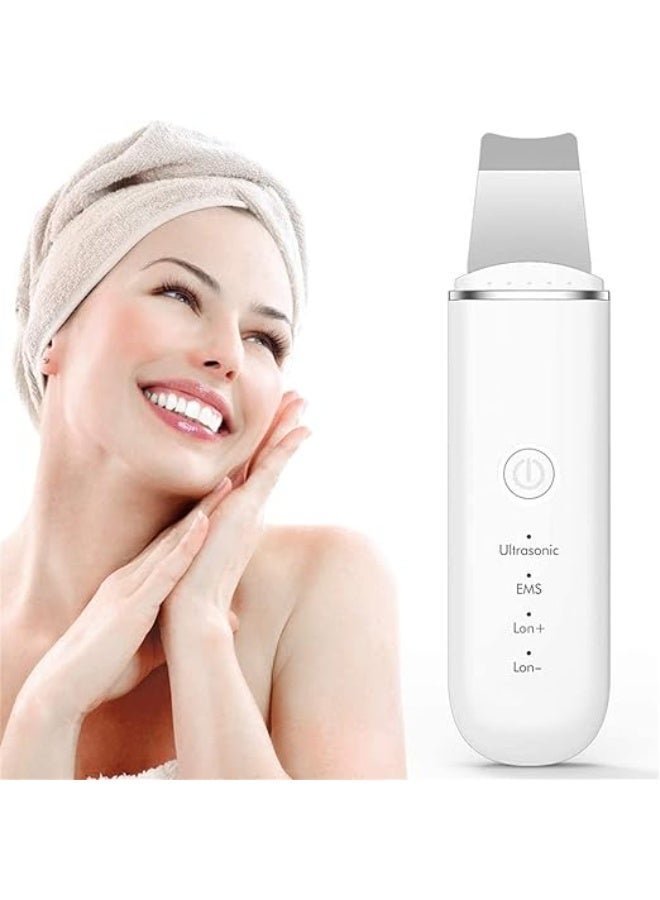 Ultrasound Skin Scrubber – Portable Device for Blackhead Removal and Wrinkle Reduction – Waterproof USB Rechargeable Facial Massager for Men and Women - Image 1