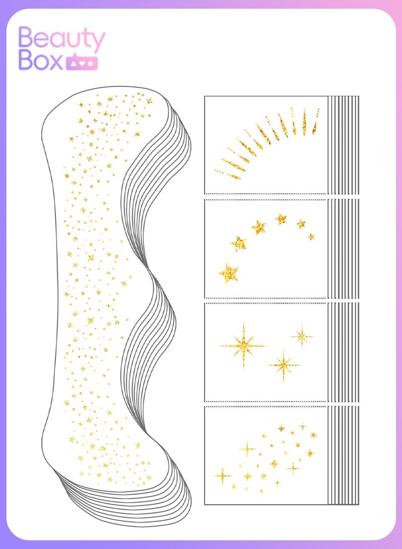20 قطعة نمش ذهبي لامع بريق النمش الذهبي وشم مؤقت للوجه، بقع مكياج بريق النمش اللامع للوجه - Image 1