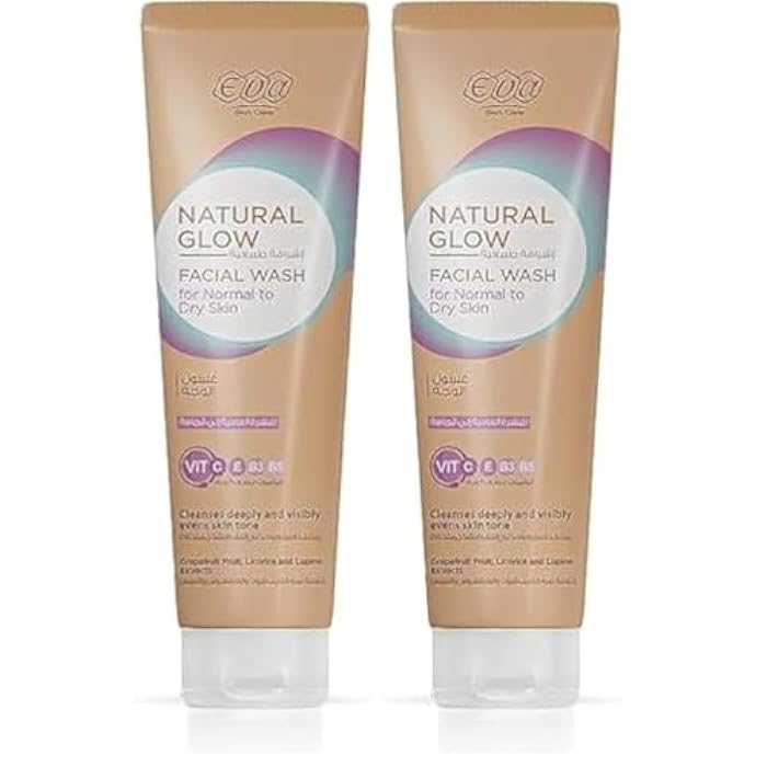 Eva Skin Care Natural Glow Facial Wash for Normal to Dry Skin 100 ml (Pack of 2) - Image 1