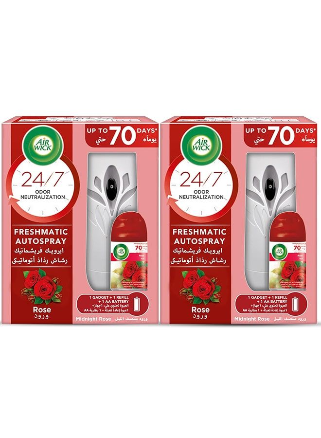 معطر جو إير ويك فريش ماتيك بخاخ تلقائي برائحة الورد، علبتان